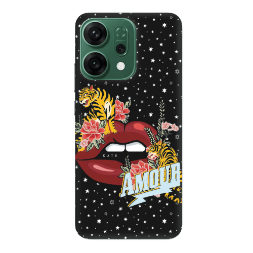 Oppo RENO 14 Amour Black Colored Silicone TPU Θήκη